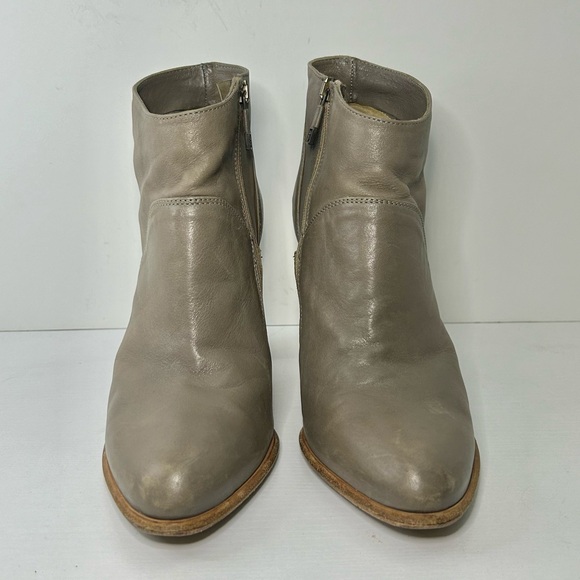 Alberto Fermani Taupe Leather Heel Side Zip Ankle Bootie Boots Size 38 EU 7.5 US - Picture 3 of 15